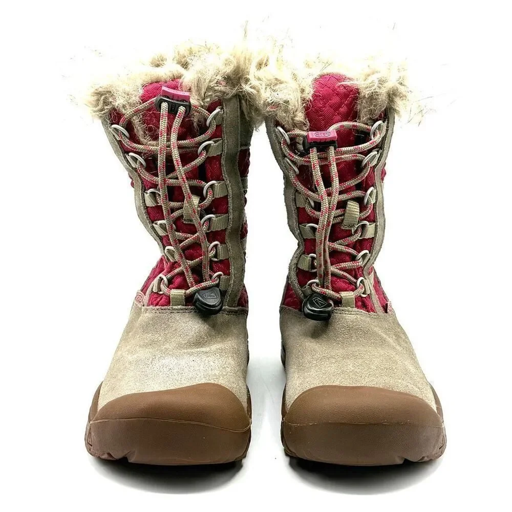 KEEN Wapato WP Winter Boots in a Brindle and Cerise Colorway - US Kids Size 13 /